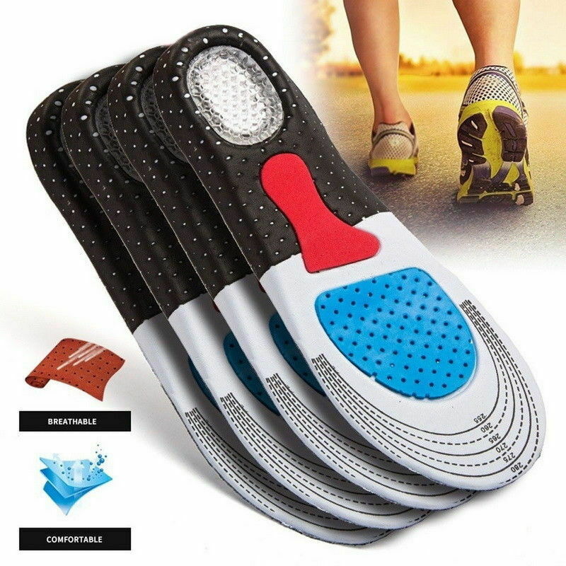 Men Gel Orthotic Sport Running Insoles Insert Shoe Pad Arch Support Heel Cushion 1PAIR