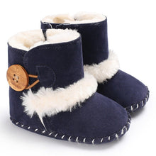 Load image into Gallery viewer, 0-18M Newborn Infant Baby Girls Snow Boots Winter Warm Baby Shoes Solid Button Plush Ankle Boots
