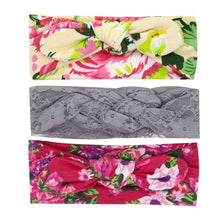 Load image into Gallery viewer, New 3pcs/lot Fashion Baby Nylon Bow Headband Newborn Bowknot Round Ball Headwrap Flower Turban Girls Kids Hair Bands Gift Sets
