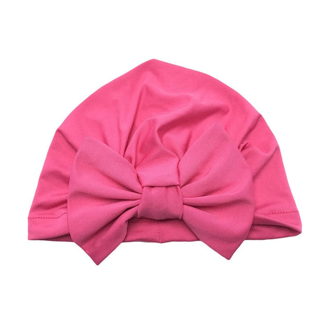 Baby Headband Hat Bowknot Print Cotton Stretchy Turban Headband Infant Head Wrap Beanie Hat Girls Headwear Baby Hair Accessories