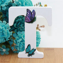 Load image into Gallery viewer, 1pc 10X10cm Hand Made Animals Shape Wedding Butterfly Wooden Letters Decorative Alphabet Word Letter Name Design Art Crafts DIY
