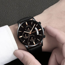 Load image into Gallery viewer, 2019 relogio masculino watches men Fashion Sport Stainless Steel Case Leather Band watch Quartz Business Wristwatch reloj hombre
