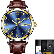 Load image into Gallery viewer, 2020 New Mens Watches LIGE Top Brand Leather Chronograph Waterproof Sport Automatic Date Quartz Watch For Men Relogio Masculino
