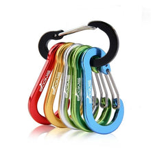Load image into Gallery viewer, Booms Fishing CC1 6Pcs Aluminum Alloy Carabiner Keychain Outdoor Camping Climbing Snap Clip Lock Buckle Hook Fishing Tool 6Color
