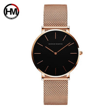 Load image into Gallery viewer, Japan Quartz Movement High Quality 36mm hannah Martin Women Stainless Steel Mesh Rose Gold Waterproof Ladies Watch Dropshipping
