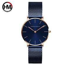 Load image into Gallery viewer, Japan Quartz Movement High Quality 36mm hannah Martin Women Stainless Steel Mesh Rose Gold Waterproof Ladies Watch Dropshipping
