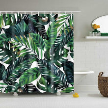 Load image into Gallery viewer, Green Tropical Plants Shower Curtains
