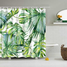 Load image into Gallery viewer, Green Tropical Plants Shower Curtains
