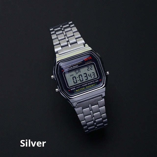 Rose Gold Silver Watches Men Watch Electronic Digital Display Retro Style Clock Men's Relogio Masculin Reloj Hombre homme