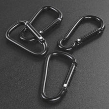 Load image into Gallery viewer, 2020 New Hot Practical 10 Pcs Black D Shaped Aluminum Alloy Carabiner Hook Keychain Climbing Equipment Karabiner Mosqueton
