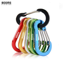Load image into Gallery viewer, Booms Fishing CC1 6Pcs Aluminum Alloy Carabiner Keychain Outdoor Camping Climbing Snap Clip Lock Buckle Hook Fishing Tool 6Color
